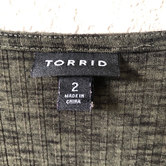 Torrid Sleeveless Ribbed Knit faux wrap sheath dress marled green 2x - Picture 3 of 5